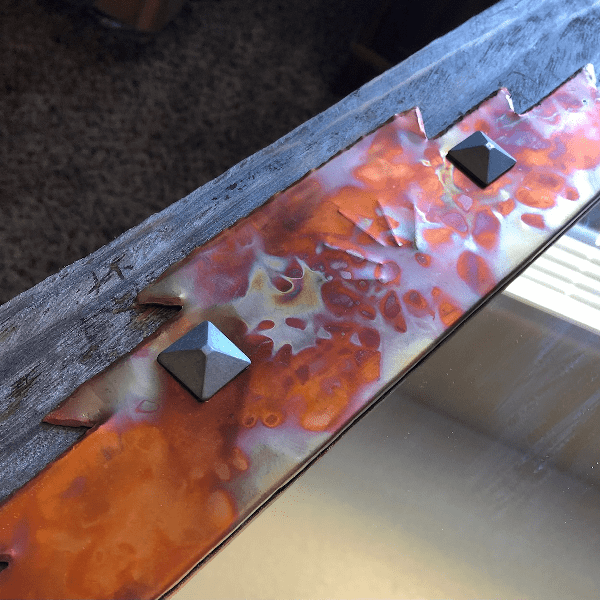 Copper Art-Mirror Coatrack Close Up